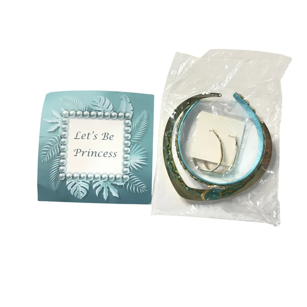 Princess Headband Collar Necklace Hoop Earrings‎ Halloween Cosplay Party Costume